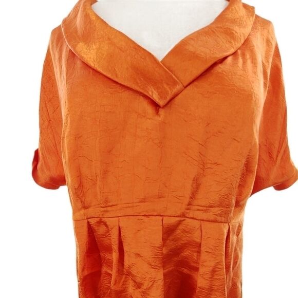 Victor Alfaro lustrous orange tunic top medium - Picture 2 of 11